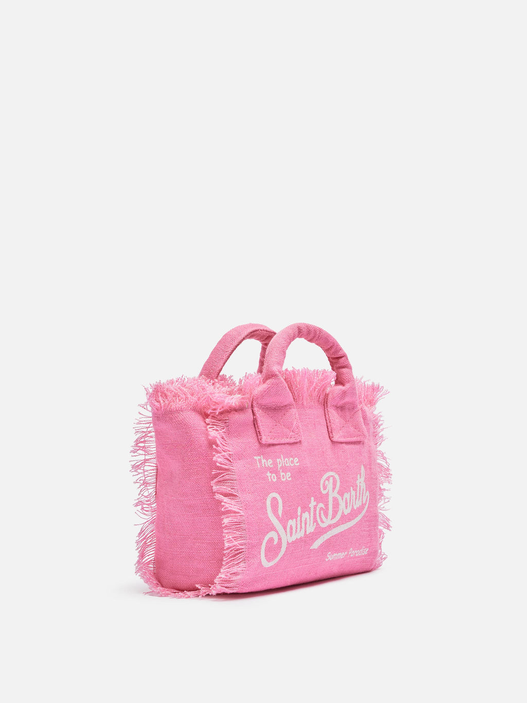 Borsa Mini Vanity in 100% LINO rosa