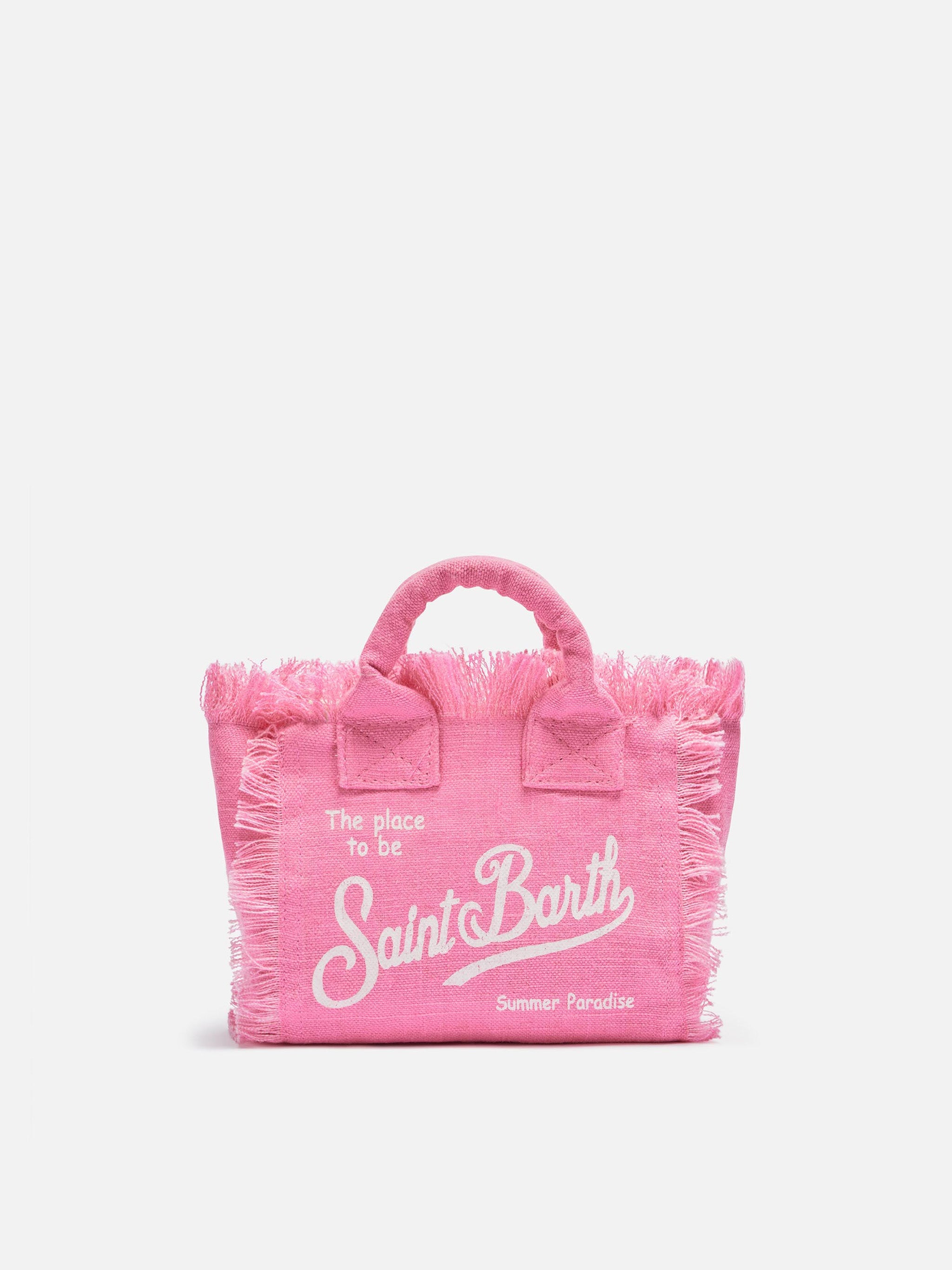 Borsa Mini Vanity in 100% LINO rosa