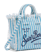 Borsa Mini Vanity in 100% LINO con stampa a righe