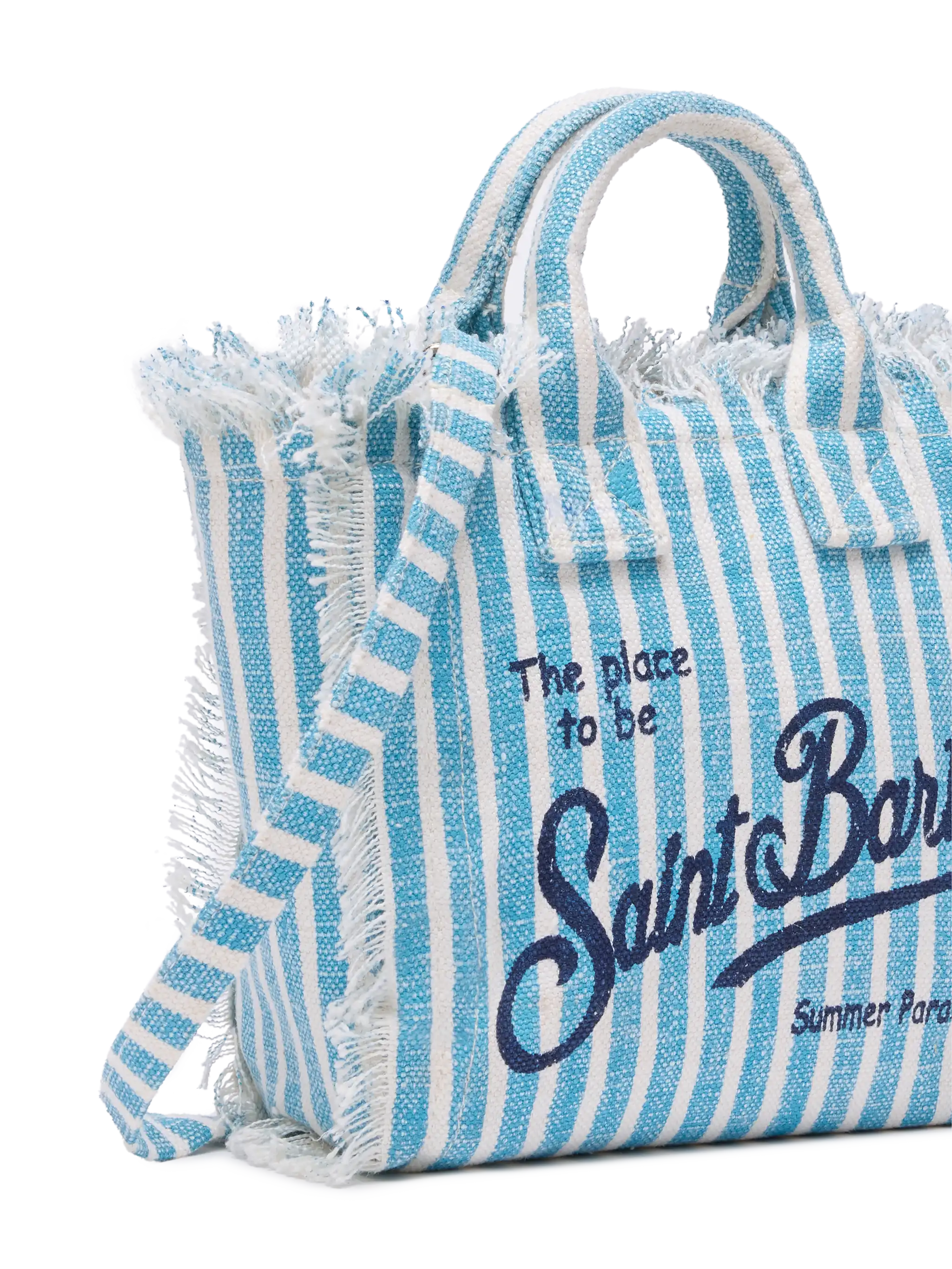 Borsa Mini Vanity in 100% LINO con stampa a righe