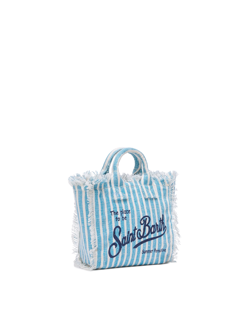 Borsa Mini Vanity in 100% LINO con stampa a righe