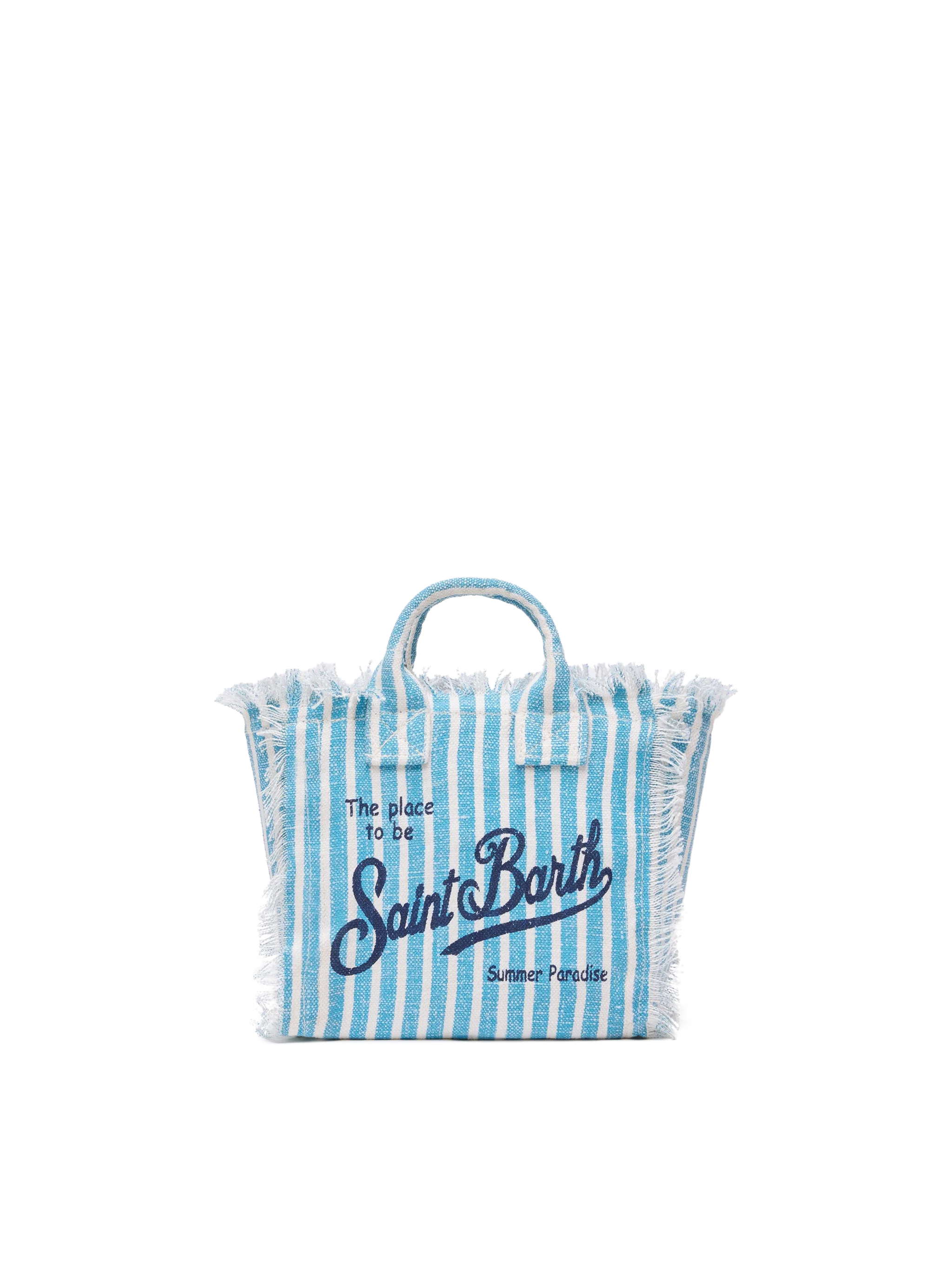 Borsa Mini Vanity in 100% LINO con stampa a righe