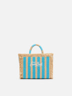 Borsa Mini Vanity effetto paglia con stampa a righe