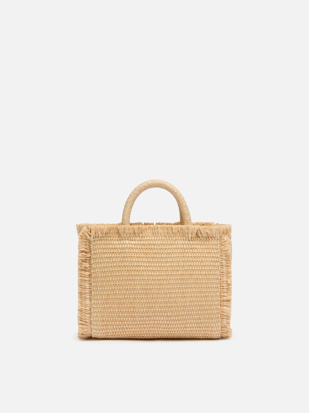 Borsa Mini Vanity beige effetto paglia