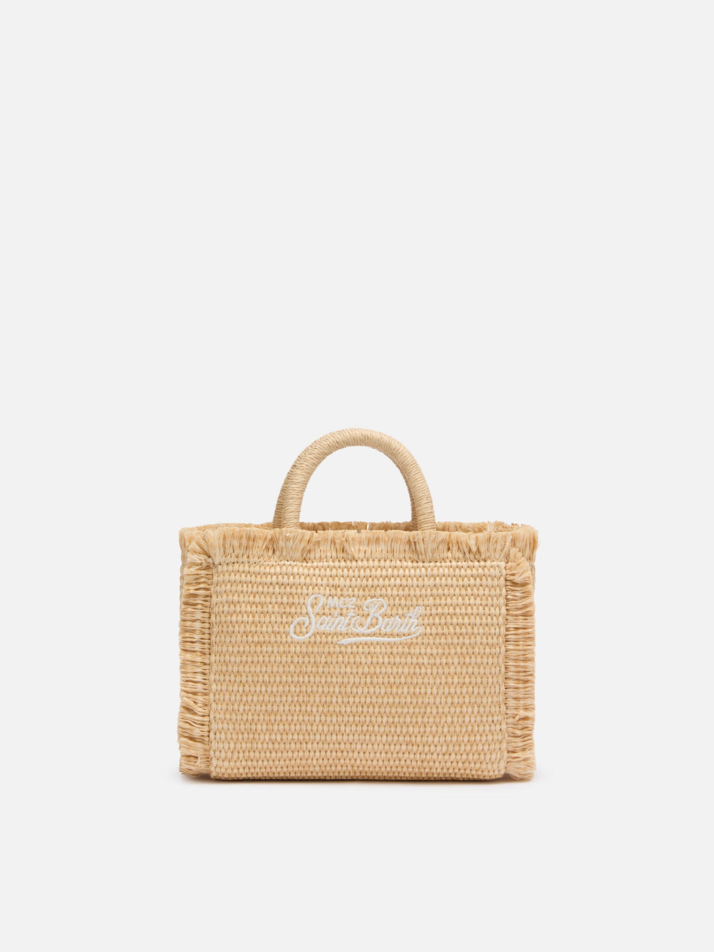 Borsa Mini Vanity beige effetto paglia