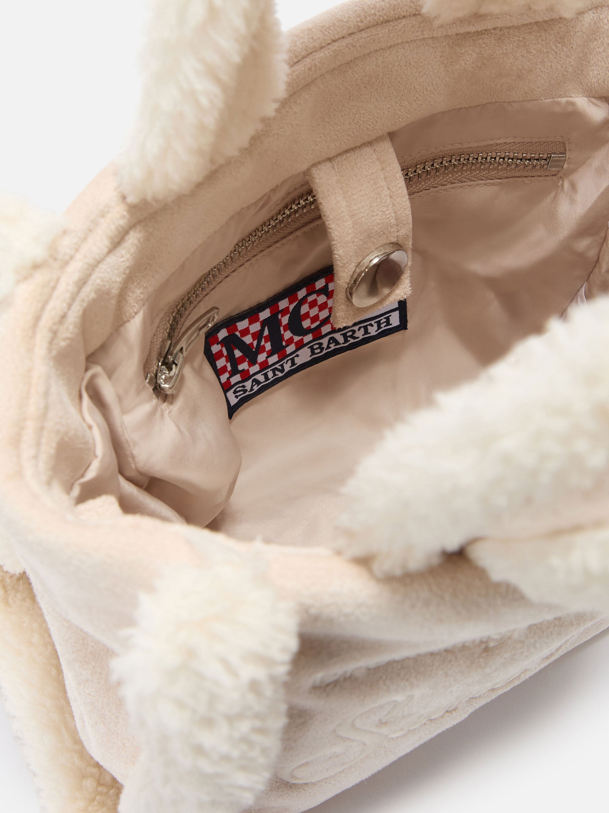 Borsa Vanity Mini shearling beige