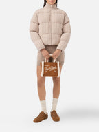 Borsa morbida a mano Vanity Mini Shearling cammello