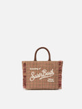 Borsa Vanity Mini Wool pied de poule bordeaux