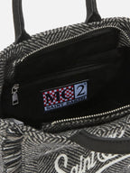 Borsa Vanity Mini Wool spigata nero e grigio