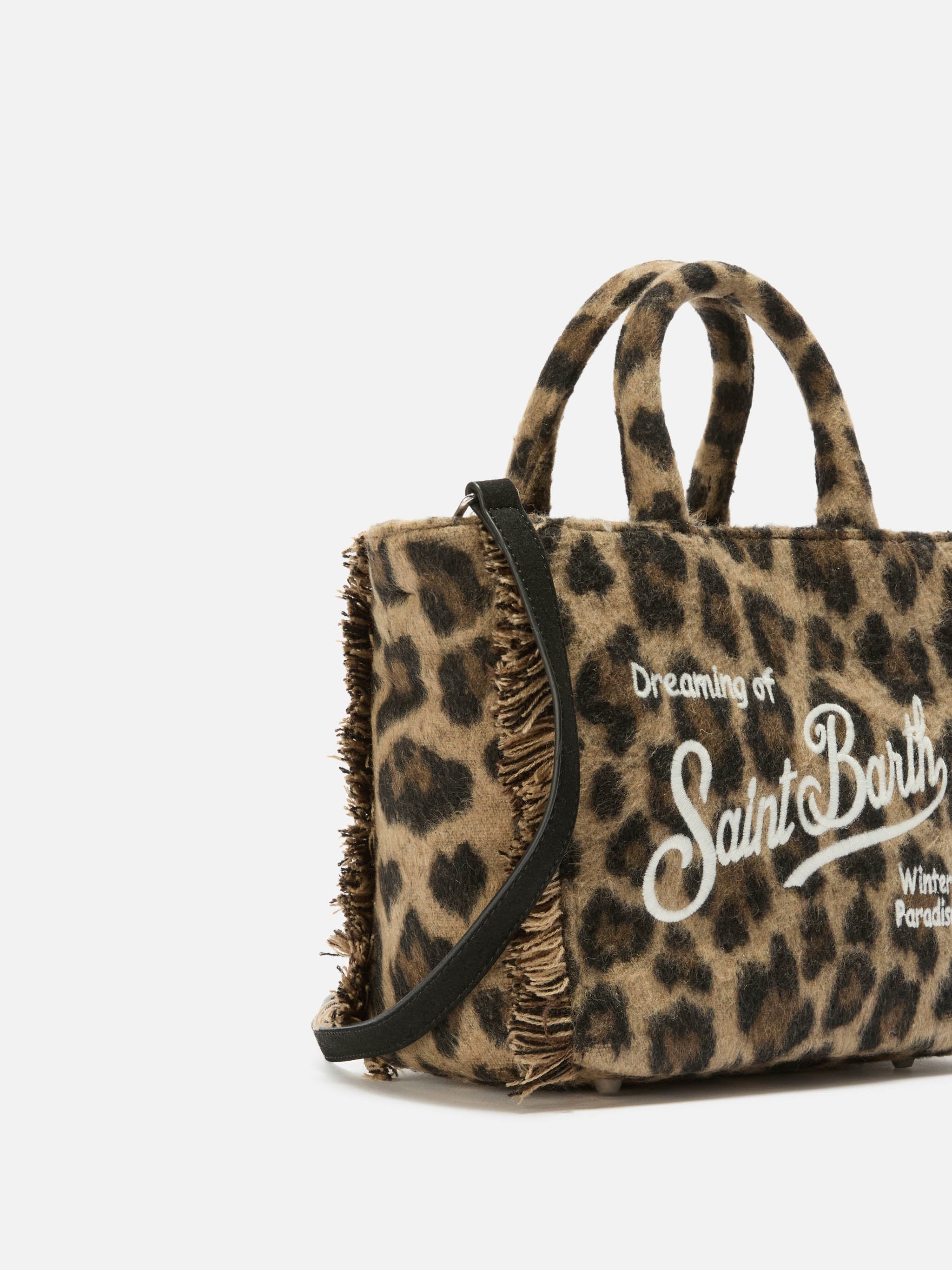 Borsa Vanity Mini Felt stampa leopardata