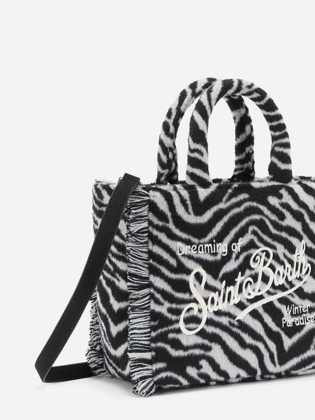 Borsa Vanity Mini Felt stampa zebra