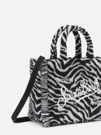 Borsa Vanity Mini Felt stampa zebra