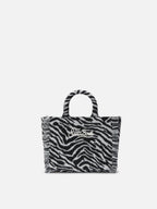 Borsa Vanity Mini Felt stampa zebra