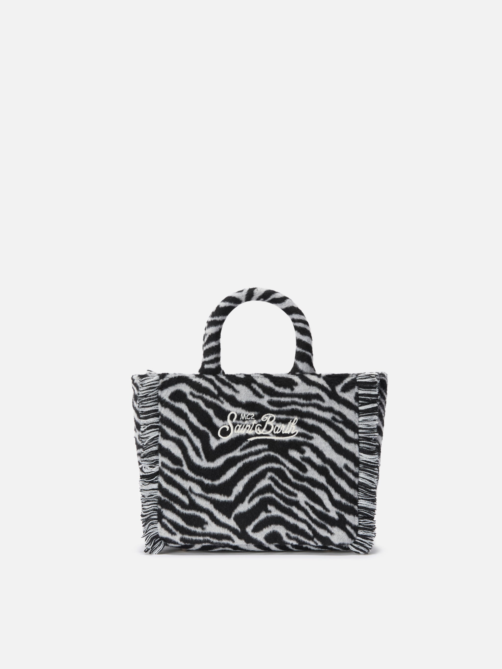 Borsa Vanity Mini Felt stampa zebra