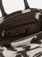 Borsa Vanity Mini Felt stampa cow