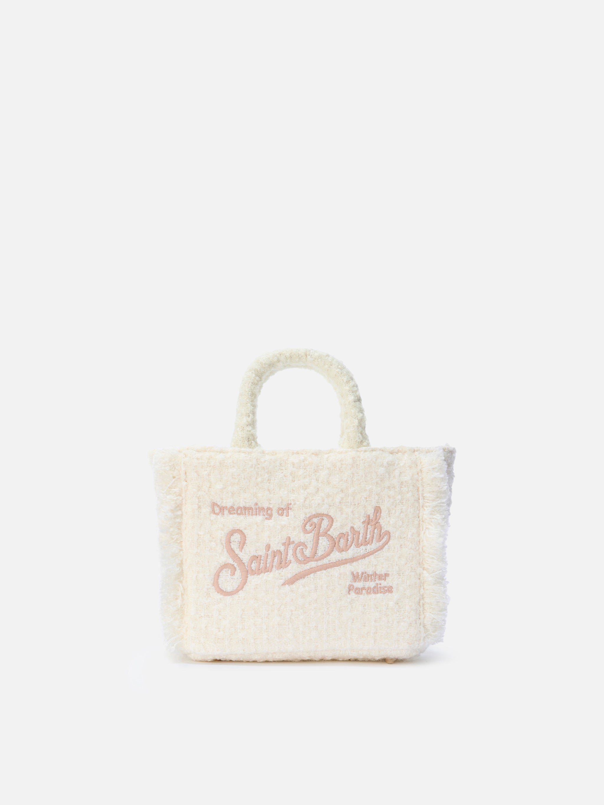 Borsa Vanity Mini Tweed bianca