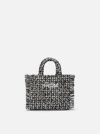 Borsa Vanity Mini Tweed bianco e nero