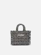 Borsa Vanity Mini Tweed bianco e nero