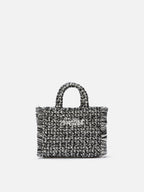 Borsa Vanity Mini Tweed bianco e nero