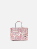 Borsa a mano Vanity Mini Tweed rosa