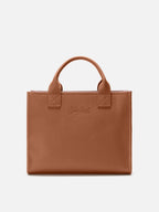 Borsa a spalla Vanity Bag Large in pelle martellata cammello