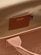 Borsa a spalla Vanity Bag Large in pelle martellata cammello