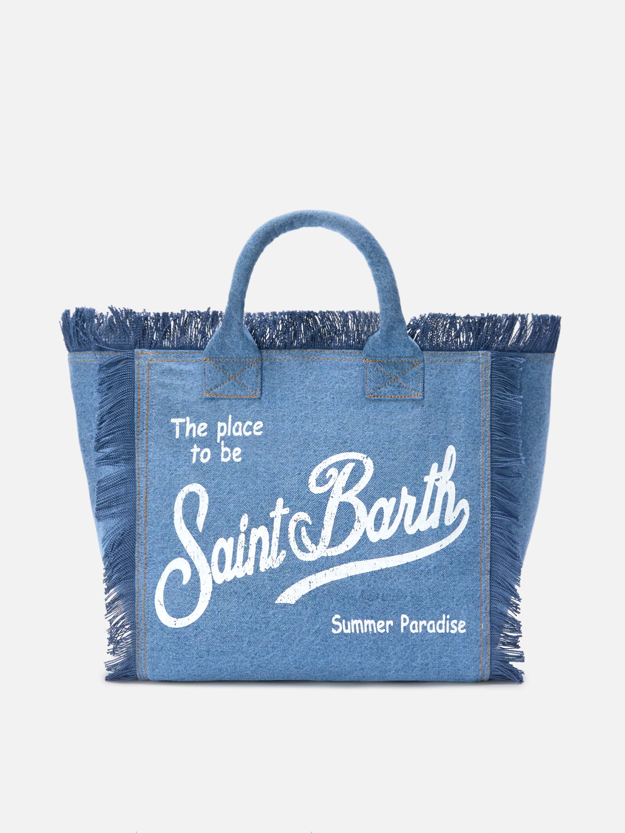 Borsa Vanity regular in denim lavaggio medio
