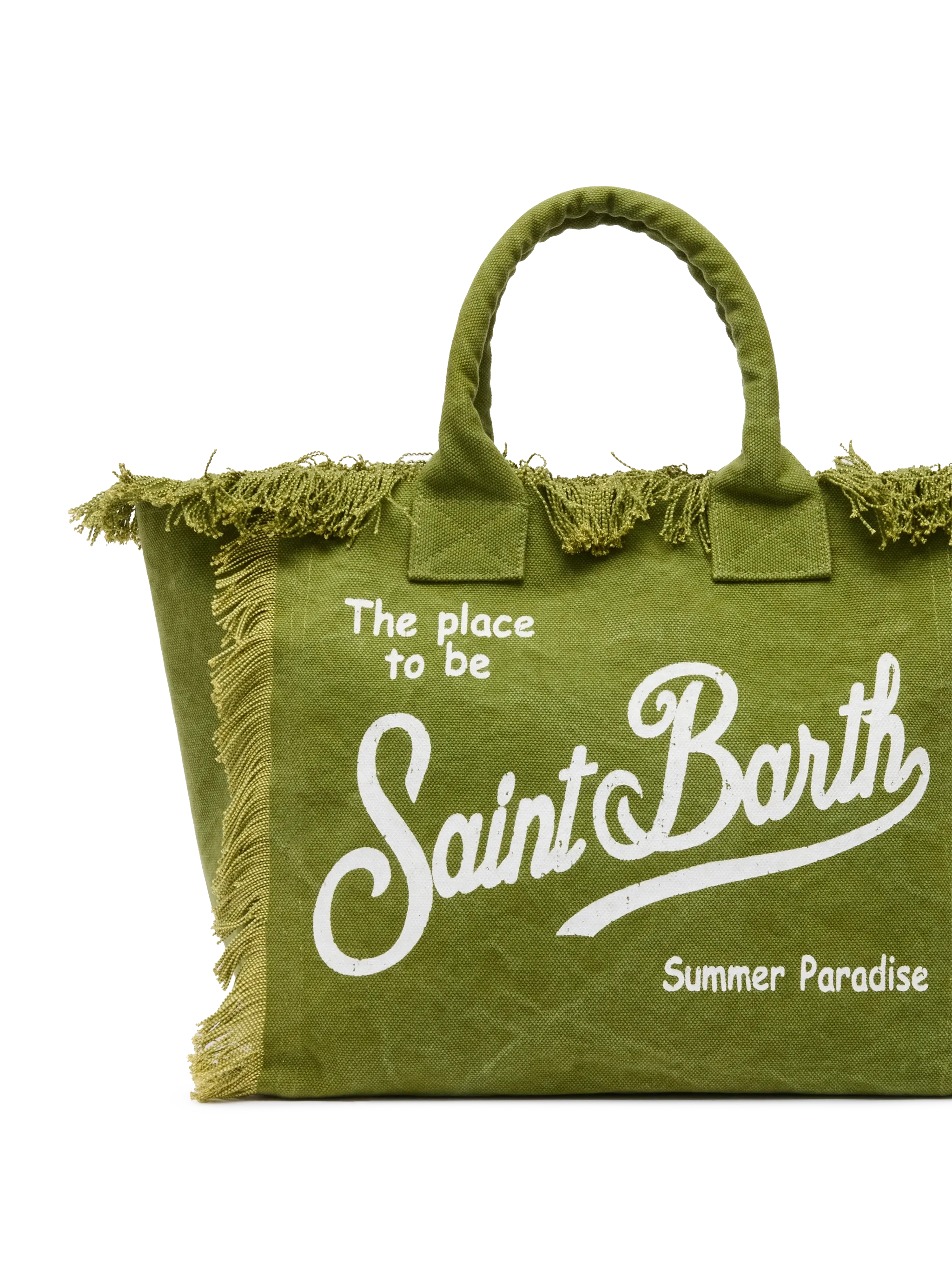 Military  green cotton canvas Vanity tote bag