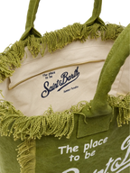 Military  green cotton canvas Vanity tote bag