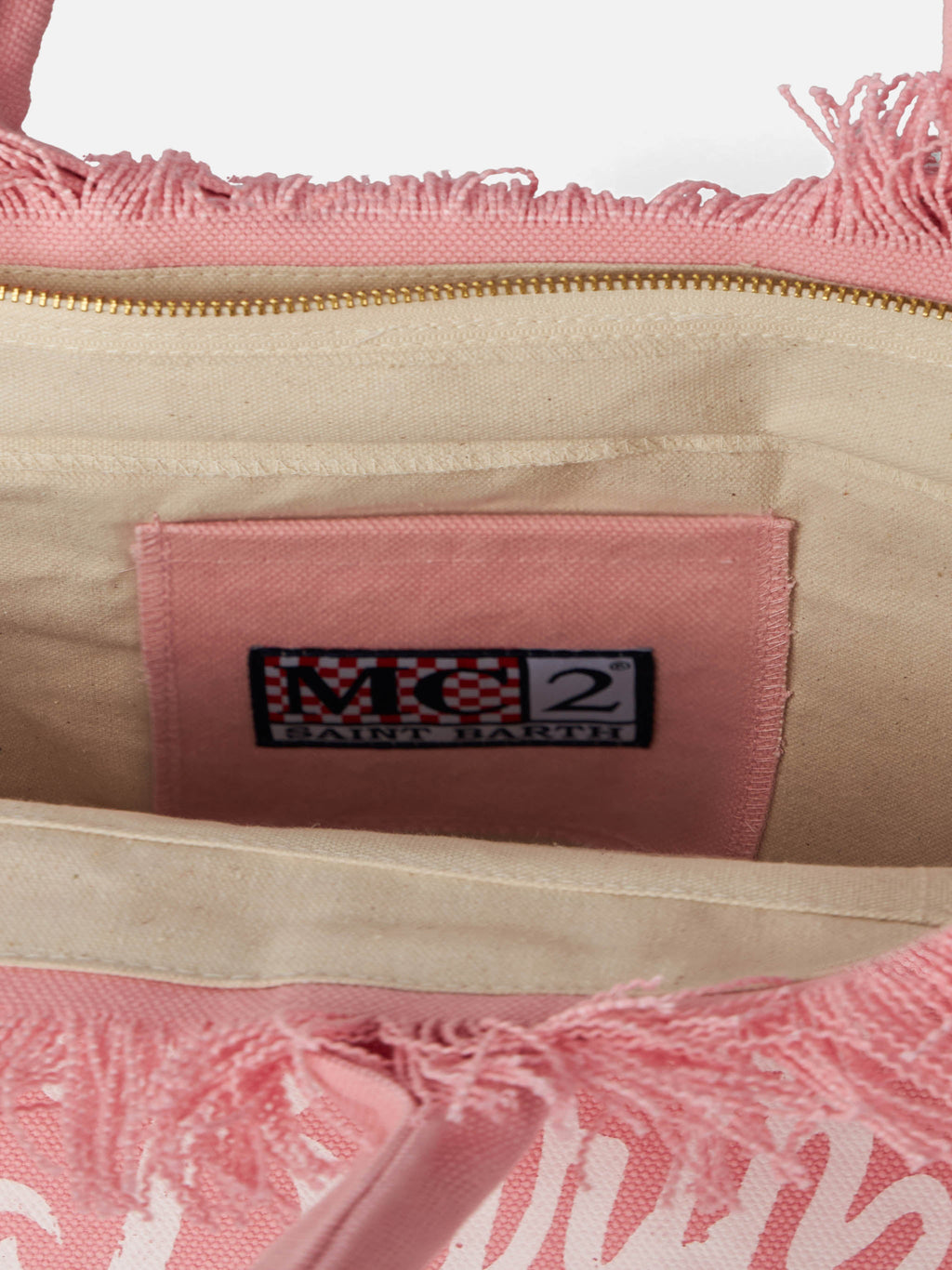 Borsa a spalla Vanity in canvas di cotone rosa