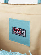 Borsa a spalla Vanity in canvas di cotone azzurro