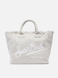 Borsa a spalla Vanity in canvas di cotone grigio