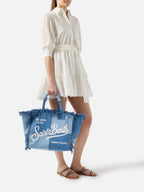 Borsa Vanity regular in denim patchwork