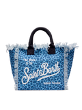 Borsa a spalla Vanity in canvas di cotone con stampa animalier