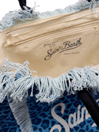 Borsa a spalla Vanity in canvas di cotone con stampa animalier
