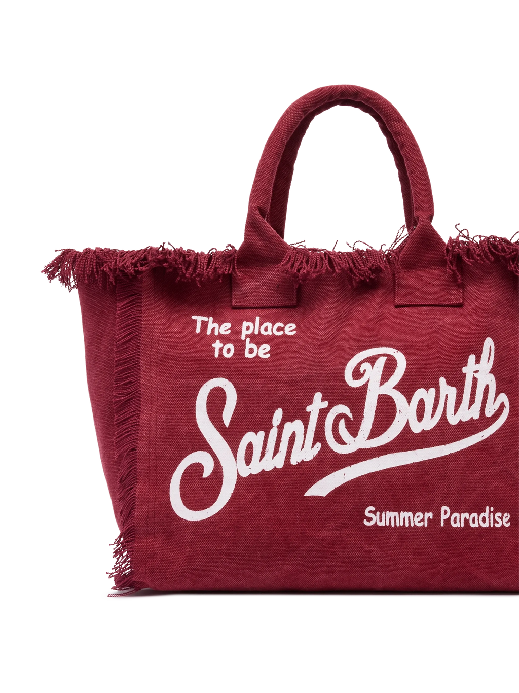 Borsa a spalla Vanity in canvas di cotone bordeaux