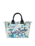 Borsa a spalla Vanity in canvas di cotone con stampa finestre greche | AI CO-CREATED DESIGN BY RICKDICK - POWERED BY RED-EYE