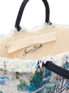 Borsa a spalla Vanity in canvas di cotone con stampa finestre greche | AI CO-CREATED DESIGN BY RICKDICK - POWERED BY RED-EYE