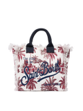 Borsa a spalla Vanity in canvas di cotone con stampa toile de jouy | AI CO-CREATED DESIGN BY RICKDICK - POWERED BY RED-EYE
