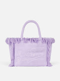 Borsa a spalla Vanity Terry lilla con logo in bassorilievo
