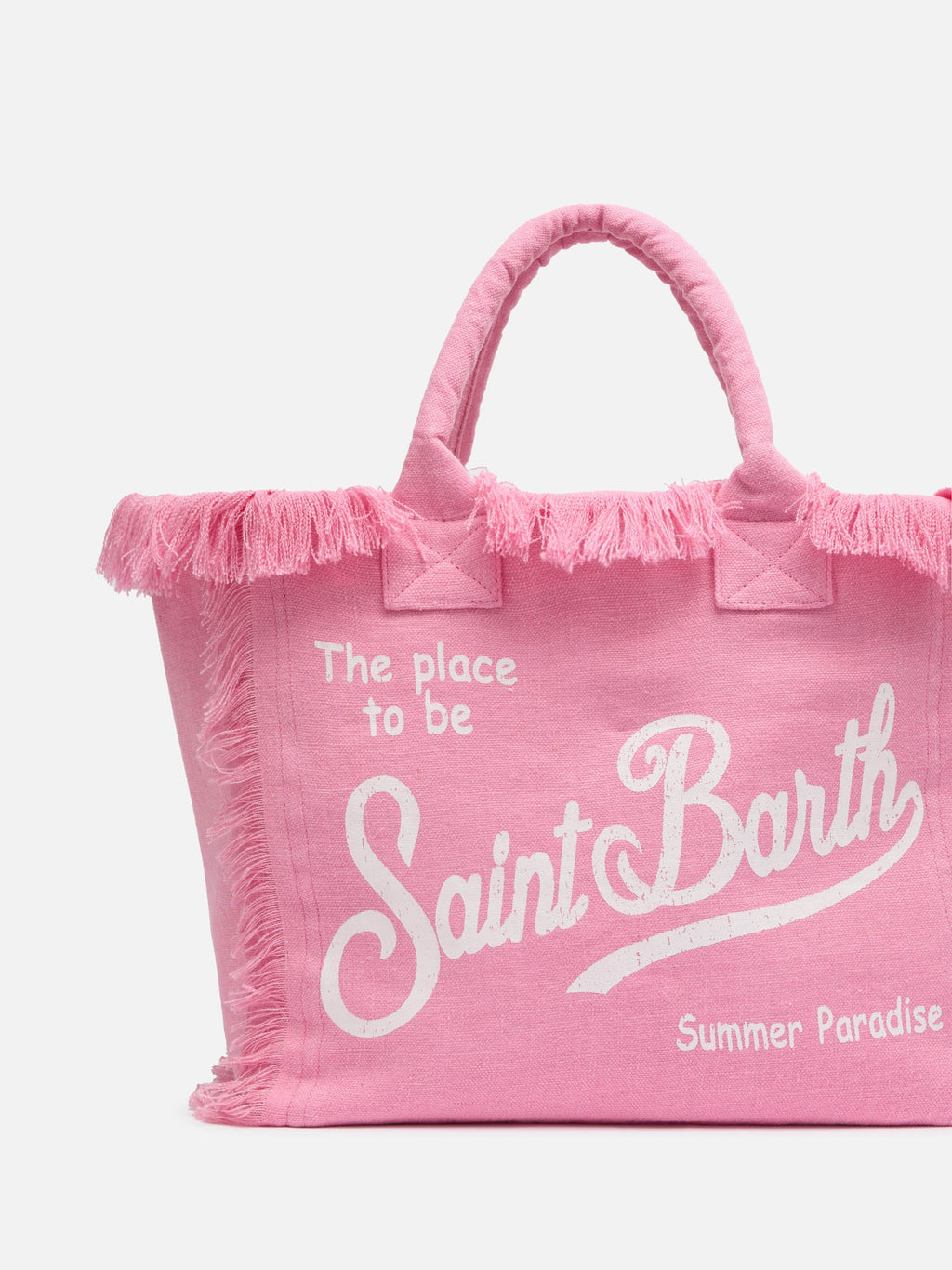 Borsa a spalla Vanity in 100% LINO rosa