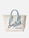 Borsa Vanity regular in canvas bianca con twill removibile