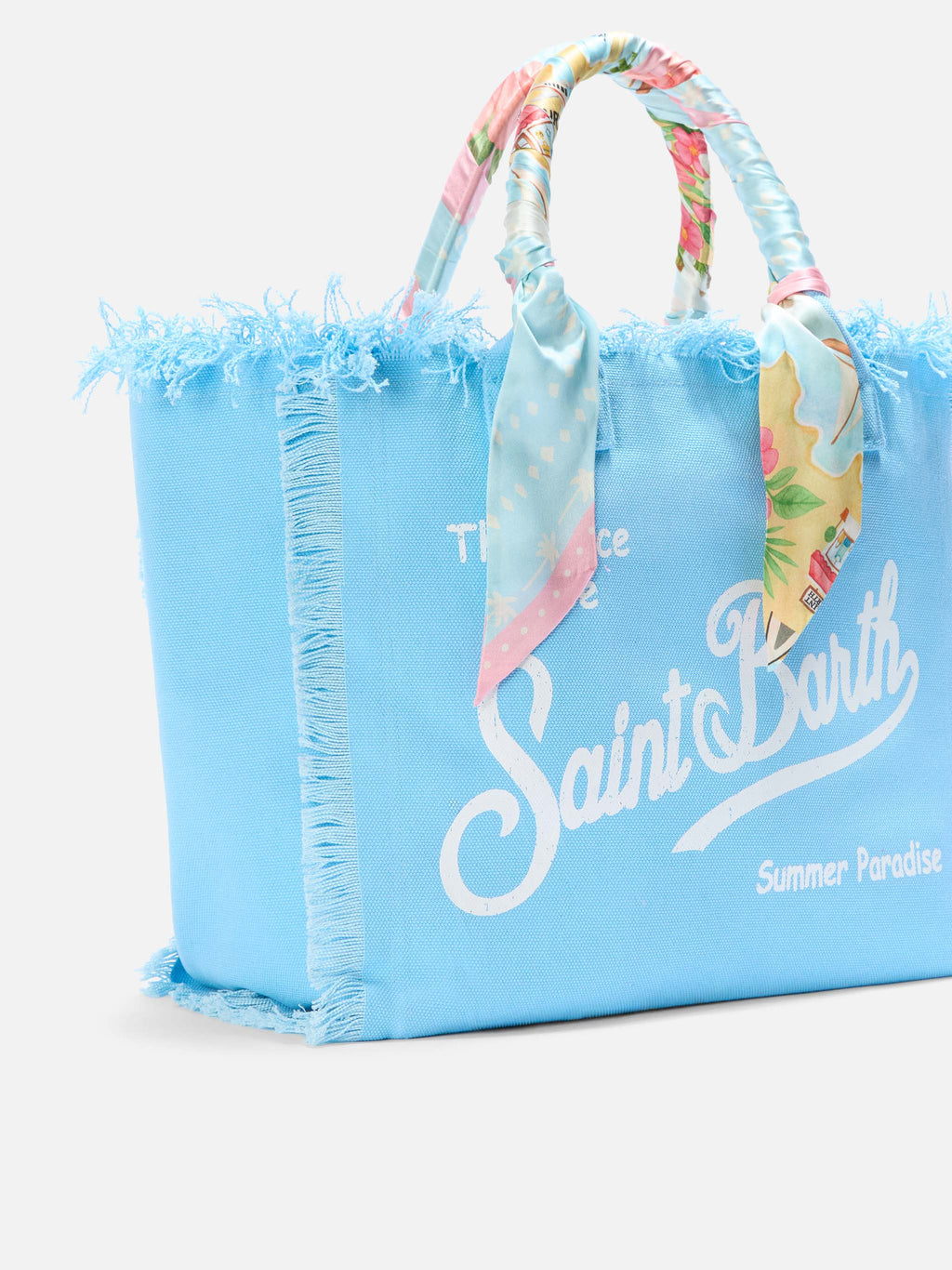 Borsa Vanity regular in canvas azzurro con twill removibile