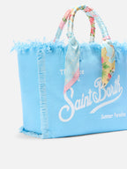 Borsa Vanity regular in canvas azzurro con twill removibile
