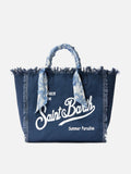 Borsa Vanity regular in canvas blu con twill removibile