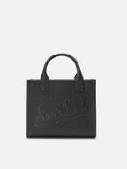 Borsa a spalla Vanity Bag Midi in pelle martellata nera