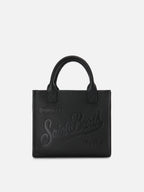 Borsa Vanity medium in pelle martellata nera