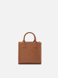Borsa a spalla Vanity Bag Mini in pelle martellata cammello