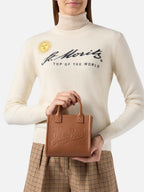 Borsa a spalla Vanity Bag Mini in pelle martellata cammello