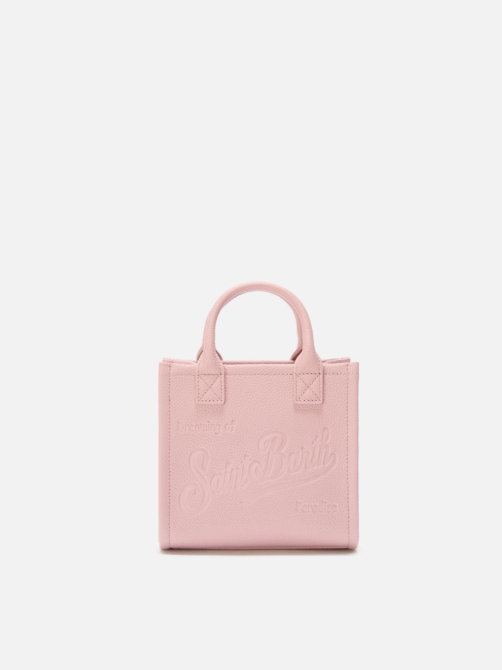 Borsa a spalla Vanity Bag Mini in pelle martellata rosa